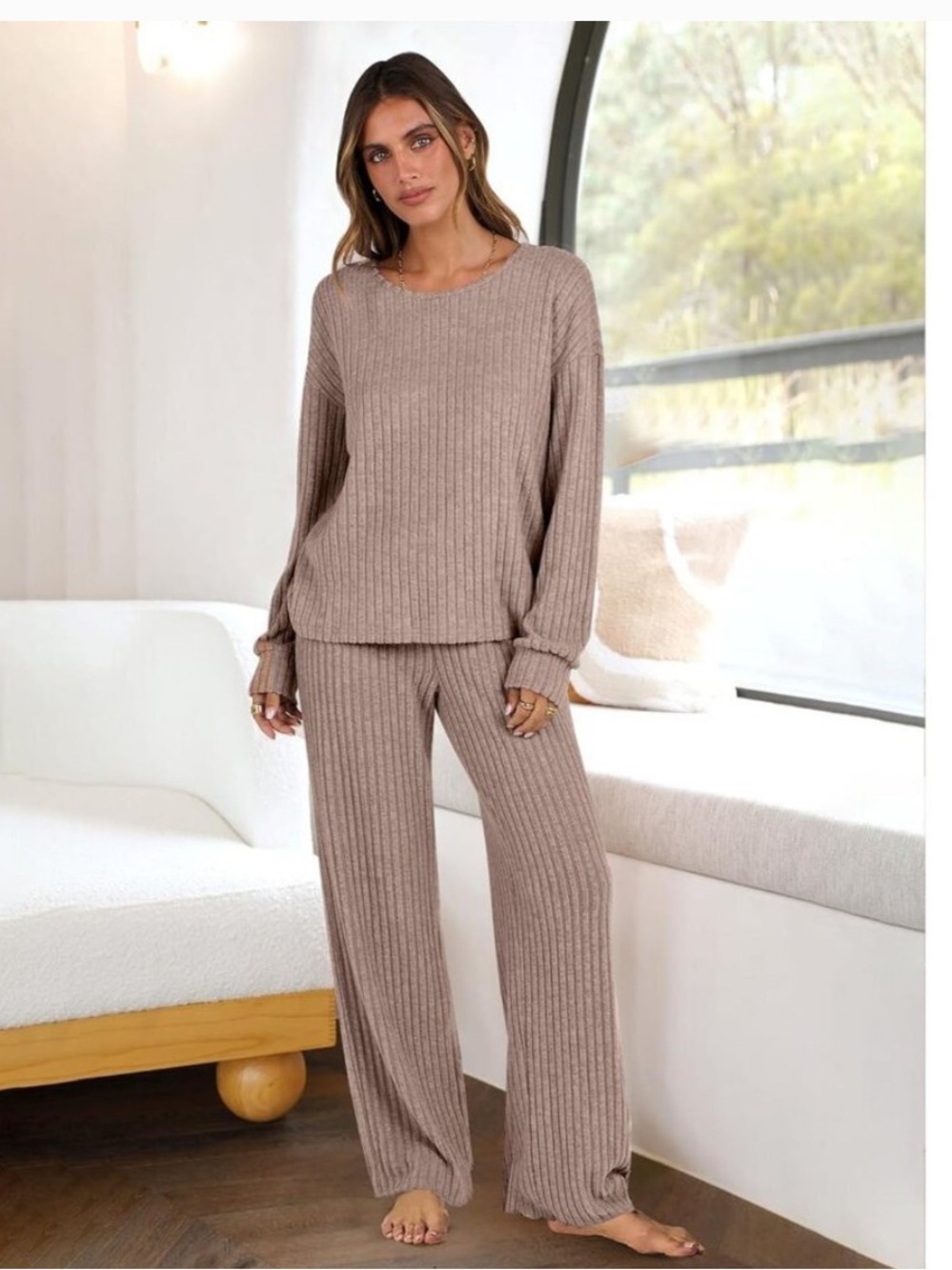 H&M Ribbed Long Sleeve Top - Lounge wear